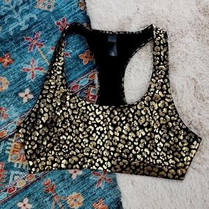 Ayla Metallic Animal Print Sports Bra Medium